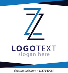 Z Z Letter Line Logo Element