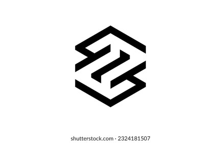 Z letter line logo hexagon