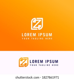 Z letter line logo, vector design template element