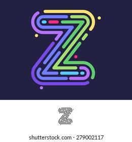 Z letter line logo. Vector fingerprint design template elements