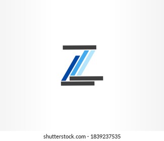 Z letter and line shape logo design template