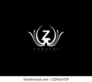 Z letter linked monogram luxury rounded flourishes ornament logo