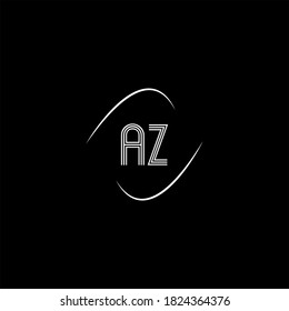Diseño abstracto del logotipo de una letra Z, diseño monograma del logotipo de una letra Z sobre fondo de color negro