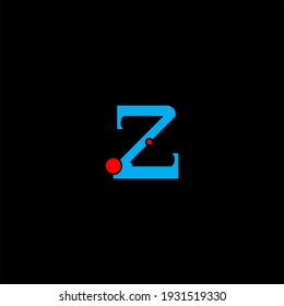 Z letter logo abstract design on black color background. z alphabet