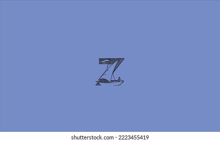 Z LETTER LOGO BOAT VEKTÖR