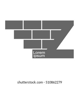 Z  letter Logo, brick wall logo design with place for your data.  
