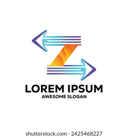 z letter logo colorful  gradient abstract vector illustration
