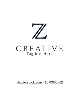 Concepto de logotipo de letra Z. Plantilla de diseño de emblema monocromático creativo. Símbolo gráfico de alfabeto para identidad empresarial. elemento Vector creativo