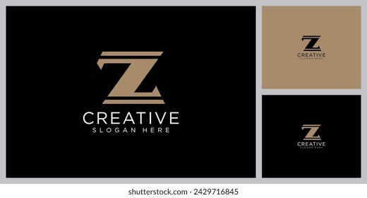 Z Letter Logo concept. Plantilla de diseño de emblema de monograma monocromo mínimo creativo. Símbolo de alfabeto gráfico para la identidad empresarial corporativa. Elemento de vector creativo