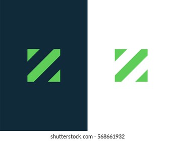 Z Letter Logo concept. Creative Minimal Alphabet emblem design template. Graphic Symbol for Corporate Business Identity. Creative Vector green graphic element
