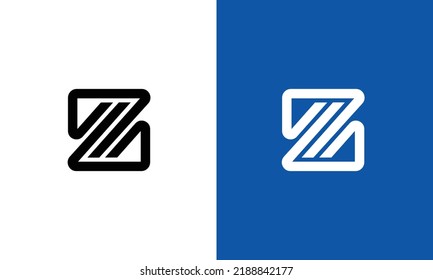 Z Letter Logo concept. ZZ Creative Minimal Monochrome Monogram emblem design template.