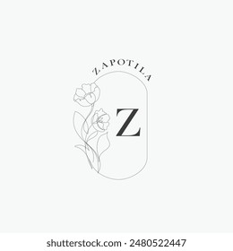 Z letter logo with a creative floral concept for company business beauty real estate premium vector