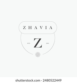 Z letter logo with a creative floral concept for company business beauty real estate premium vector