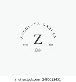 Z letter logo with a creative floral concept for company business beauty real estate premium vector