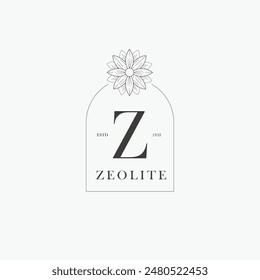 Z letter logo with a creative floral concept for company business beauty real estate premium vector