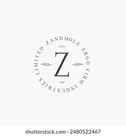 Z letter logo with a creative floral concept for company business beauty real estate premium vector