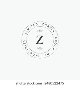 Z letter logo with a creative floral concept for company business beauty real estate premium vector