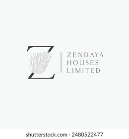 Z letter logo with a creative floral concept for company business beauty real estate premium vector