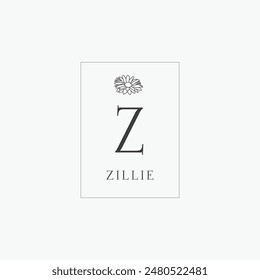 Z letter logo with a creative floral concept for company business beauty real estate premium vector