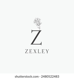 Z letter logo with a creative floral concept for company business beauty real estate premium vector