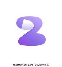Z letter logo with curled corner. Negative space style icon. Colorful gradient note paper. Modern clean vector origami font for your stickers, crypto app, nft identity, and tags.