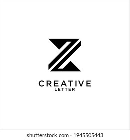 Diseño con logotipo de letra Z. Plantilla de emblema de monograma monocromo Mínimo creativo. Símbolo gráfico de alfabeto para identidad empresarial. elemento Vector creativo