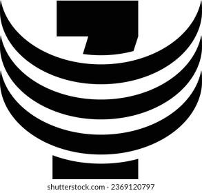 Design-Element des Z-Buchstaben-Logos in schwarzer Farbe