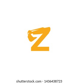 Z Letter Logo Design with Excavator Creative Modern Trendy