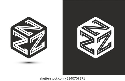 Z letter logo design with illustrator cube logo, vector logo modern alphabet font overlap style. Premium Business logo icon. White color on black background