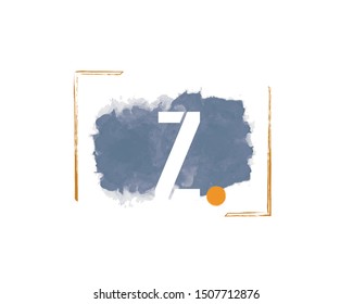 Z Letter Logo Design with Lynch  blue color Brush. Stroke over ocher color Square Frame  EPS 10