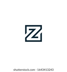 Z letter logo design square shape.