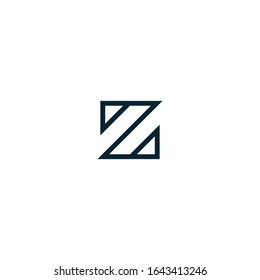 Forma cuadrada de diseño del logotipo de letra Z.