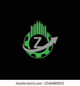 Z Letter Logo Design with Swoosh Icon Vector.