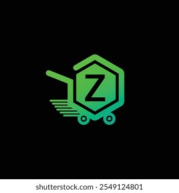 Z Letter Logo Design with Swoosh Icon Vector.