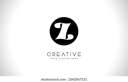 Z letter logo design template with circle shape