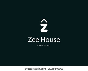 Z letter logo design, Z type logo with arrow, house logo, unique letter Z logo design template,