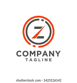 Z Letter logo design vector icon with circle line. Minimalist style for business or finance brand company. Eps 10