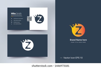 Z Letter logo design vector element with Business card