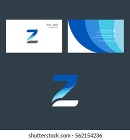 Z Letter logo design vector element with Business card 