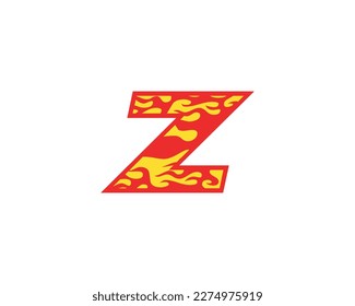 Z letter logo fire flames design elements vector illustration