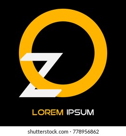 Z Letter logo font with orange circle, vector design