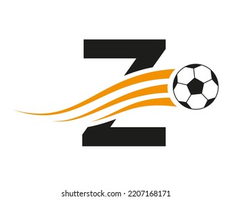 Z letter logo, football logo design template vector.
