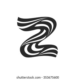 Z letter logo formed by twisted lines. Wool mark font style, vector design template elements for your application or corporate identity.