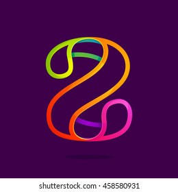 Z letter logo formed by glowing neon line. Font style, vector design template elements for your application or corporate identity.