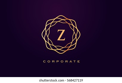 z Letter Logo. Gold Letter Design Vector with Golden Luxury Colors and Monogram Design.
