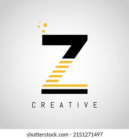 Z-Letter-Logo mit goldenem Linien-Design. Zeilenbuchstaben Symbol Z Logo Design Vektorgrafik.