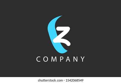 Z Letter Logo. Hand drawn letter Design with dark grey background for your business