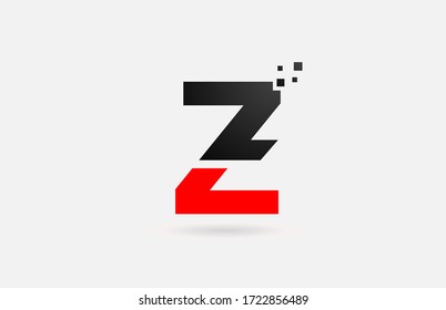 Z letter logo icon for company and business with simple black and white dots design