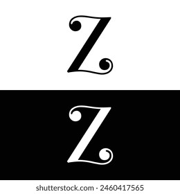 Z letter logo, Letter Z logo, Z letter icon Design black background. Luxury Z letter 