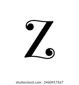 Z letter logo, Letter Z logo, Z letter icon Design black background. Luxury Z letter 